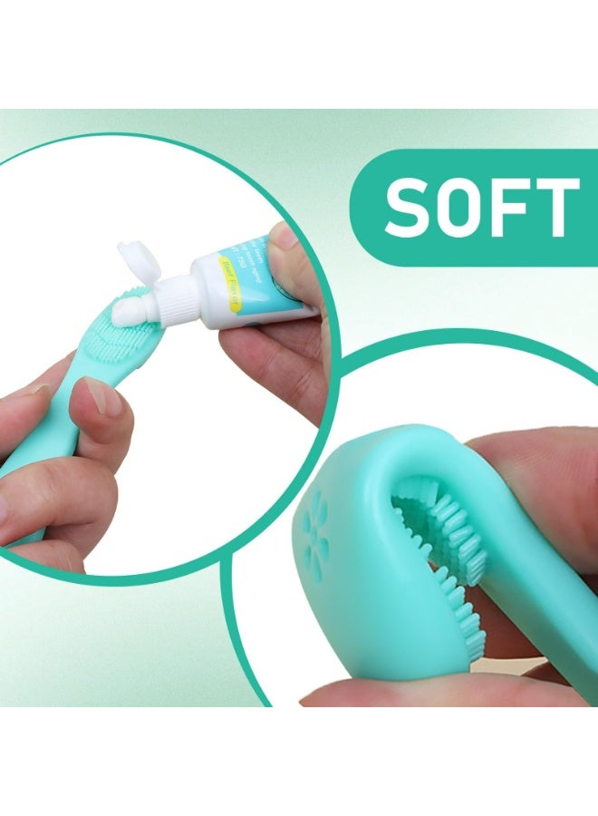 CMGTYYD. مجموعة فرشاة أسنان ومعجون أسنان للعناية بالأسنان، فرشاة أسنان ومعجون أسنان الجرو، معجون أسنان للكلاب والقطط وفرشاة أسنان بالإصبع فرشاة أسنان بالإصبع مع معجون معجون معجون معطر معطر معطر الفم - Image 3