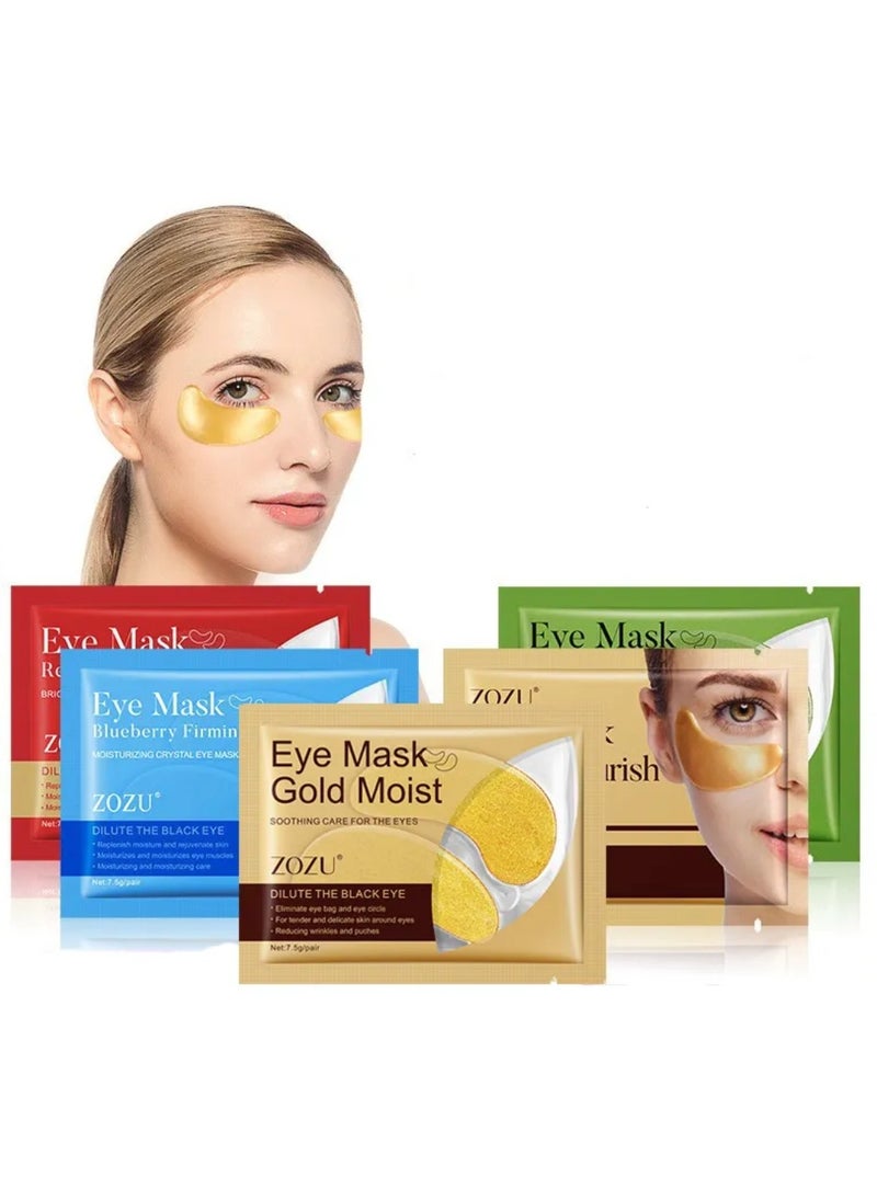 Zozu 10 Pcs Eye Mask  Set Blueberry Firming Moisturizing Crystal Eye Mask Replenish Moisture Reduce Wrinkle Eye Care Mask for Women and Men Hydrating Skincare Eye Mask Sheet  - Image 3