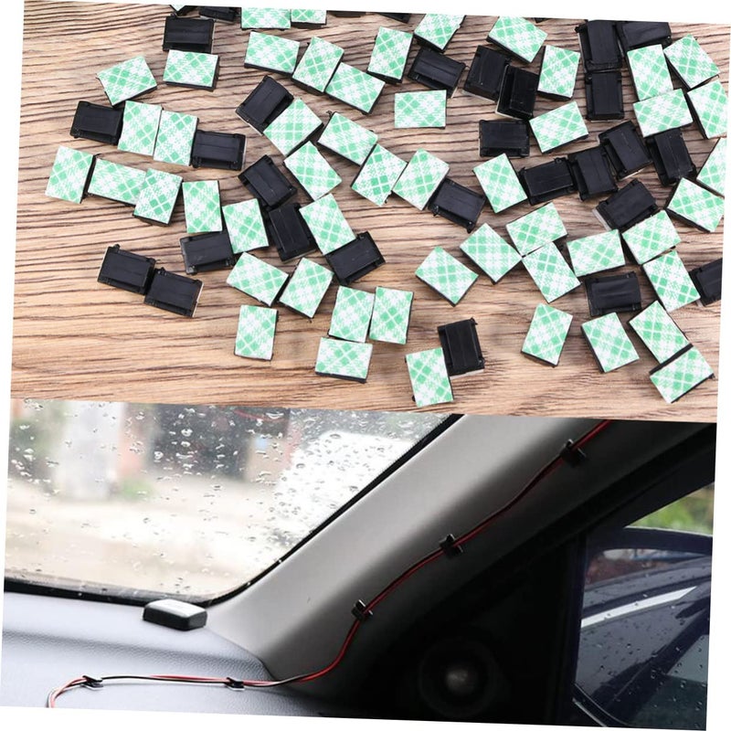 Jojofuny 100 Pcs Adhesive Cable Clips White Fixed Line Base Clamp for Wire Cord Management - Image 5