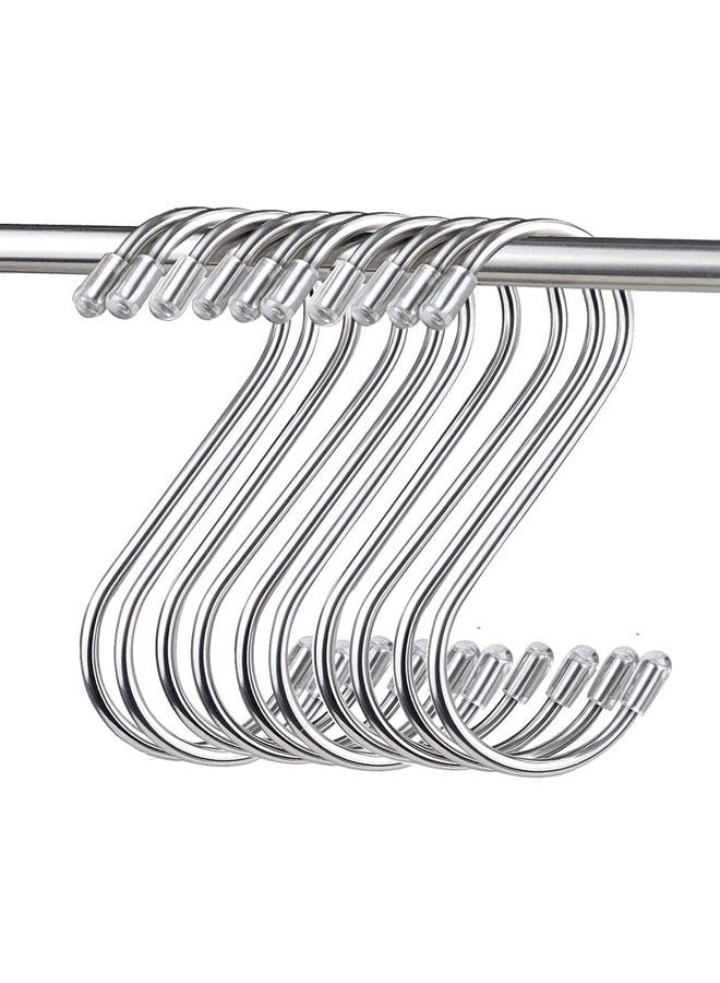 HAWAWA 10pcs S Hooks for Hanging, Heavy Duty Hanging Hooks 304 Stainless Steel, S Shape Hooks for Hanging Pans Pots Plants Towels Kitchen Hooks Hanger Silver - Image 1