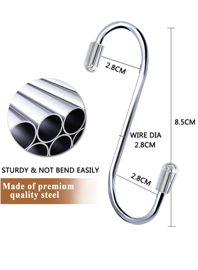 HAWAWA 10pcs S Hooks for Hanging, Heavy Duty Hanging Hooks 304 Stainless Steel, S Shape Hooks for Hanging Pans Pots Plants Towels Kitchen Hooks Hanger Silver - Image 2