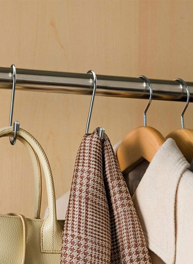 HAWAWA 10pcs S Hooks for Hanging, Heavy Duty Hanging Hooks 304 Stainless Steel, S Shape Hooks for Hanging Pans Pots Plants Towels Kitchen Hooks Hanger Silver - Image 3