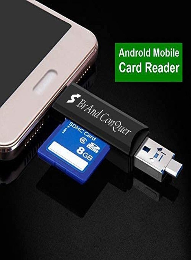 براند كونكور قارئ بطاقات الذاكرة 3 في 1 من براند كونكر | منفذ USB من النوع C، منفذ USB 3.0، منفذ Micro USB، يدعم OTG | قارئ بطاقات محمول | متوافق مع بطاقات TF، SD، Micro SD، SDHC، SDXC، MMC، RS-MMC، Micro SDXC - Image 5