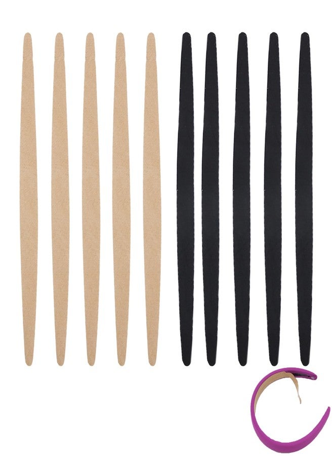 ArrErr 10 Pack Women Headbands Gripper Replacement Adhesive Strips Anti-slip Sticker Grips for Satin Headbands 1 Inch Trendy Ribbed Elastic Hair Bands Plain Hard Headband Ribbon Head Band DIY Craft - Image 1