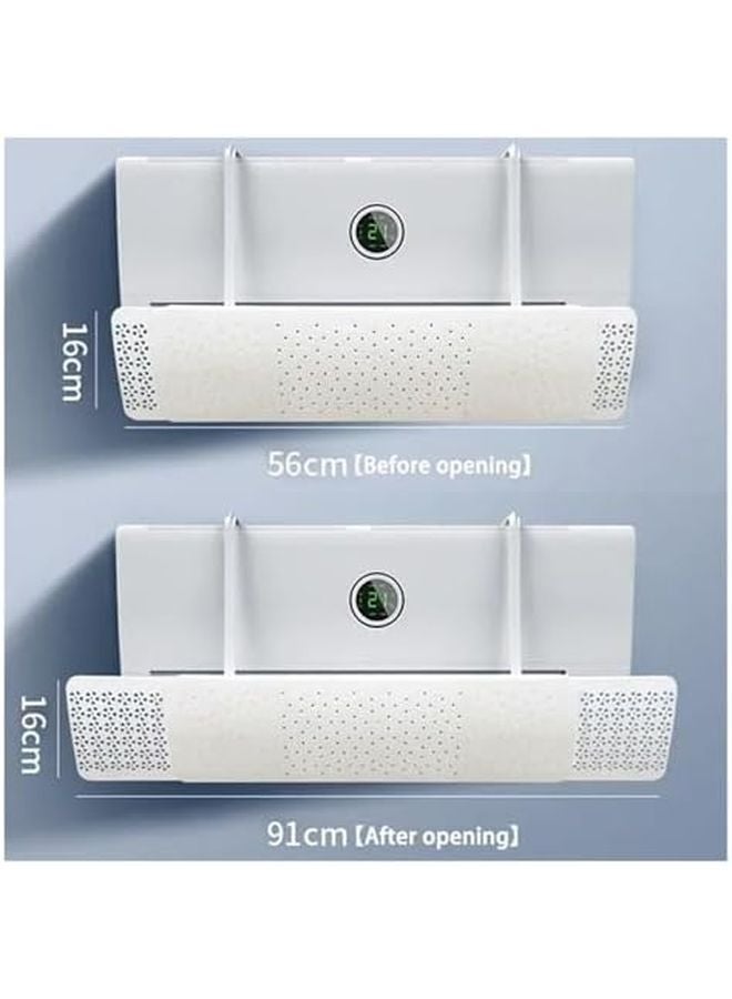Retractable Air Conditioner Wind Deflector Wall Mounted Air Vent Baffle White - Image 3
