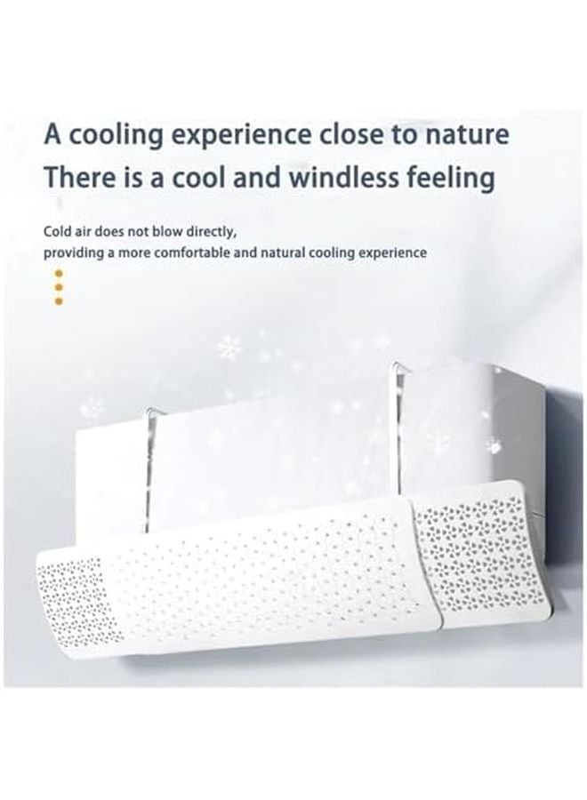 Retractable Air Conditioner Wind Deflector Wall Mounted Air Vent Baffle White - Image 5