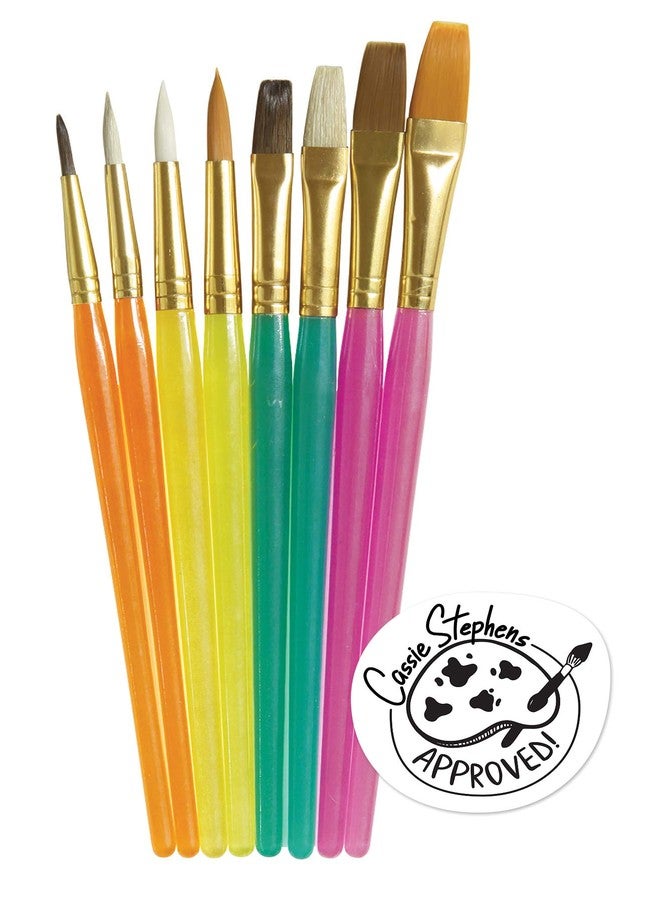 Chenille Kraft Creativity Street Round and Flat Brush Assortment, 8 Pack (AC5133), Assorted,translucent - Image 1