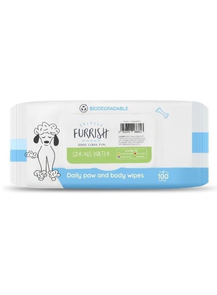 Furrish - Daily Bath Wipes - Baby Powder Scent - 100 Count - Image 1