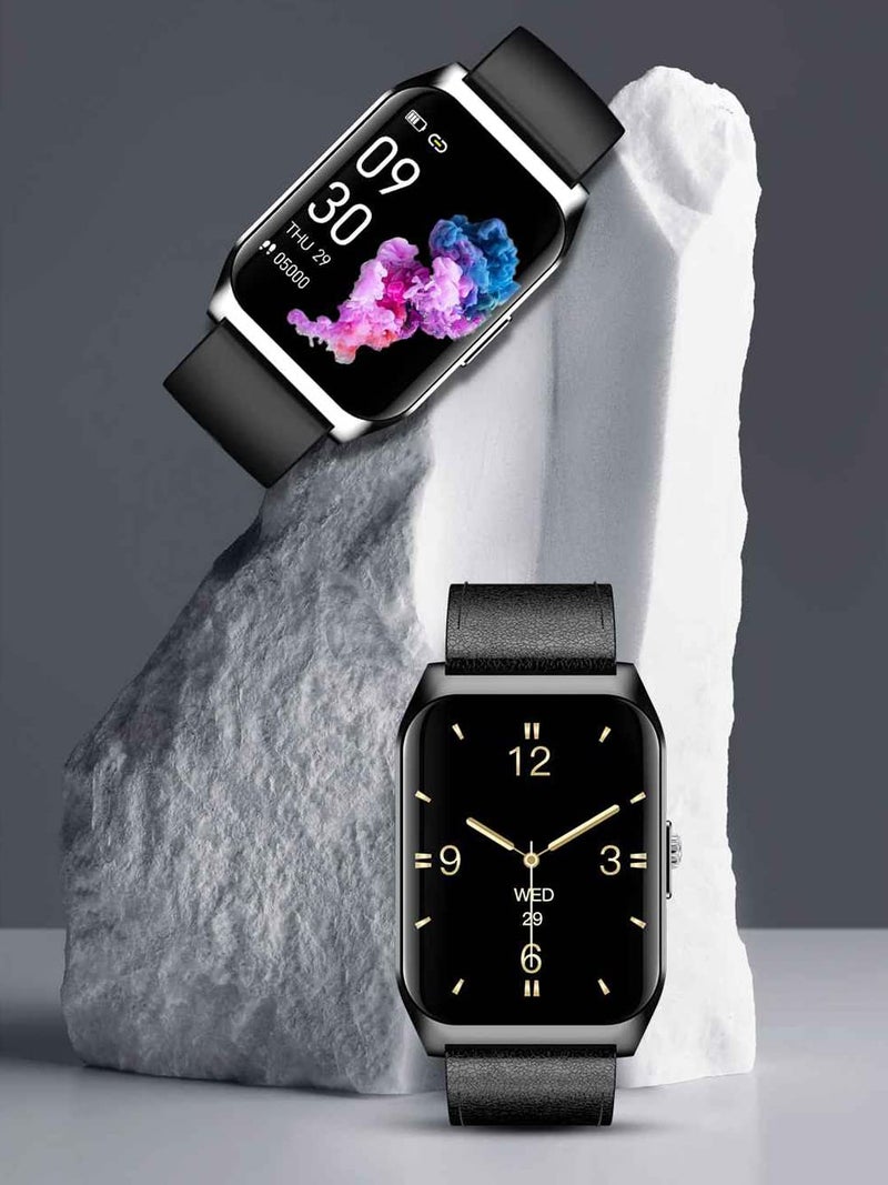 French Connection Smart Man Full Touch Smartwatch with Mesh Band (Color: Silver) with 1.69'' Large Display, Bluetooth, Sport Modes, Metal Body, Heart Rate Monitor, Multiple Watch Faces- E17-D - Image 3