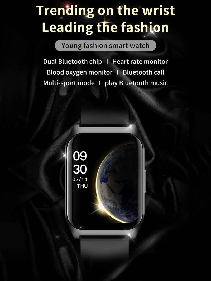 French Connection Smart Man Full Touch Smartwatch with Mesh Band (Color: Silver) with 1.69'' Large Display, Bluetooth, Sport Modes, Metal Body, Heart Rate Monitor, Multiple Watch Faces- E17-D - Image 2