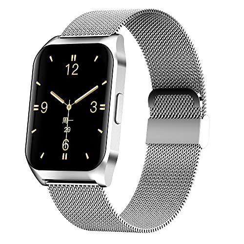 French Connection Smart Man Full Touch Smartwatch with Mesh Band (Color: Silver) with 1.69'' Large Display, Bluetooth, Sport Modes, Metal Body, Heart Rate Monitor, Multiple Watch Faces- E17-D - Image 4