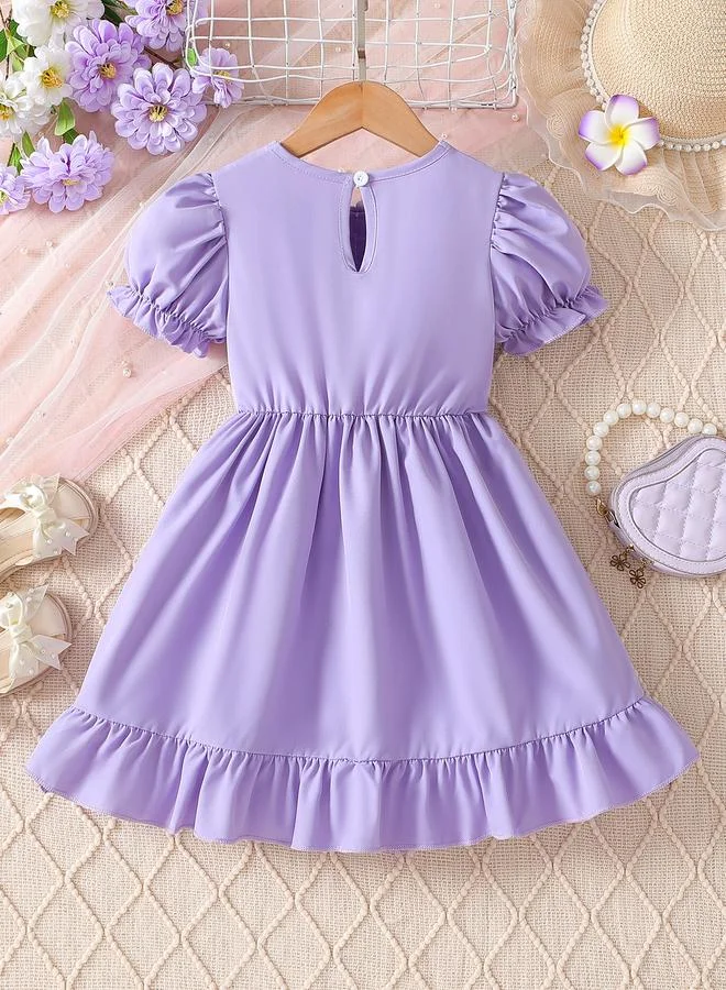Take Two Take Two Lace Trim Button Front Dress with Ruffle Hem