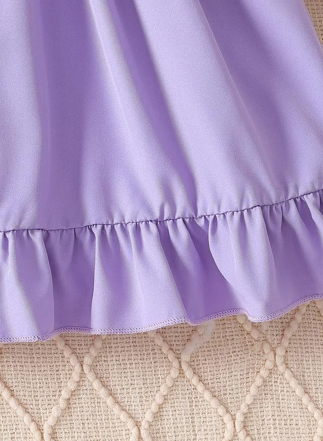 Take Two Take Two Lace Trim Button Front Dress with Ruffle Hem