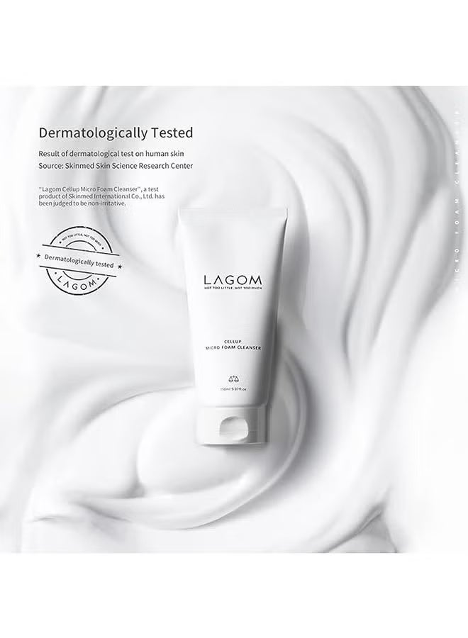 LAGOM Cellup Micro Foam Cleanser 120ml, Hydrating Deep Cleansing Face Wash, Makeup Remover, Dense Soft Micro Bubbles, Ultra Fine Dust Removal - Image 3