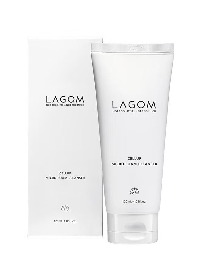 LAGOM Cellup Micro Foam Cleanser 120ml, Hydrating Deep Cleansing Face Wash, Makeup Remover, Dense Soft Micro Bubbles, Ultra Fine Dust Removal - Image 1
