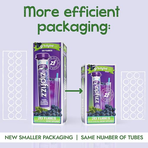 Zipfizz Daily Energy Drink Powder Grape 20 Pack 3in1 Sustained Energy Rapid Hydration and Essential Vitamins SugarFree Electrolyte Powder Contains Vitamin B12 Antioxidants - Image 3