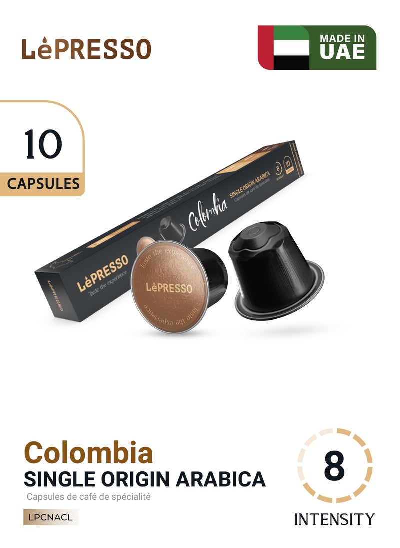 LePRESSO Aluminum capsules for Nespresso 100% Arabica 10pc/ Colombia Origin Blend/ 100% Original Blend  - Image 1