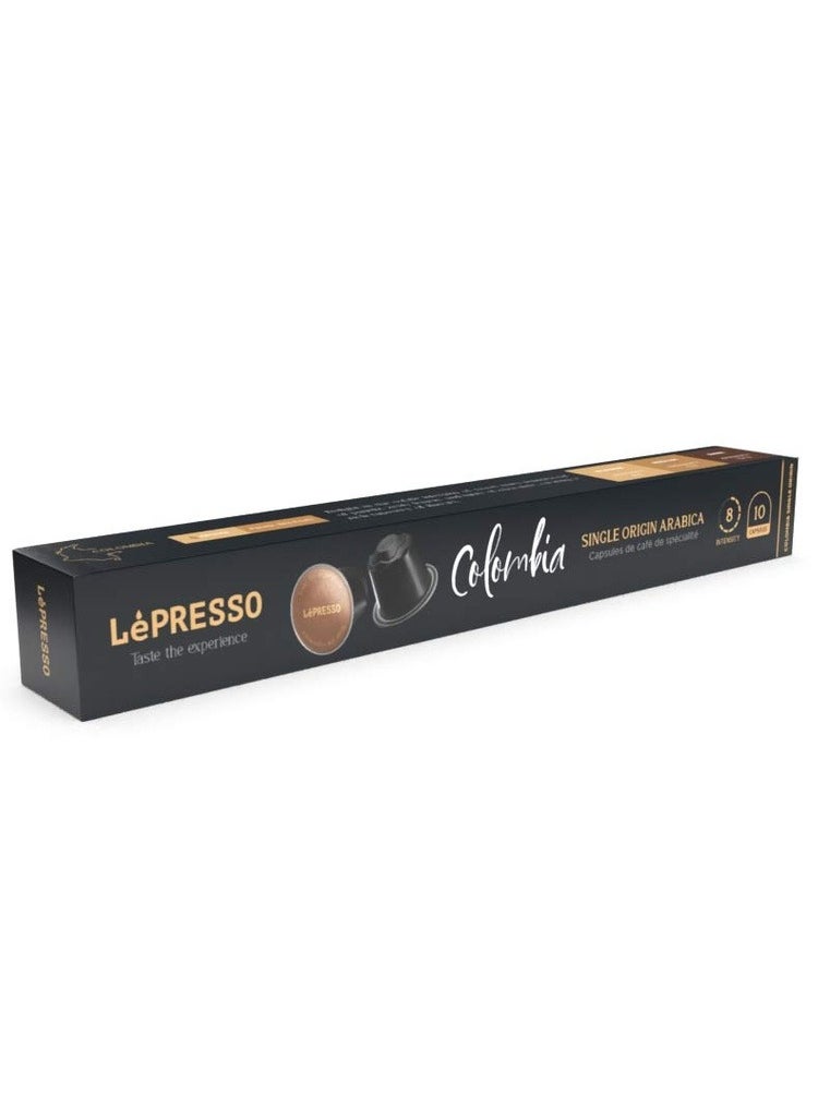 LePRESSO Aluminum capsules for Nespresso 100% Arabica 10pc/ Colombia Origin Blend/ 100% Original Blend  - Image 3