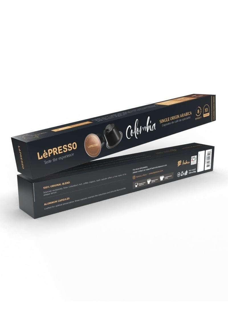 LePRESSO Aluminum capsules for Nespresso 100% Arabica 10pc/ Colombia Origin Blend/ 100% Original Blend  - Image 5