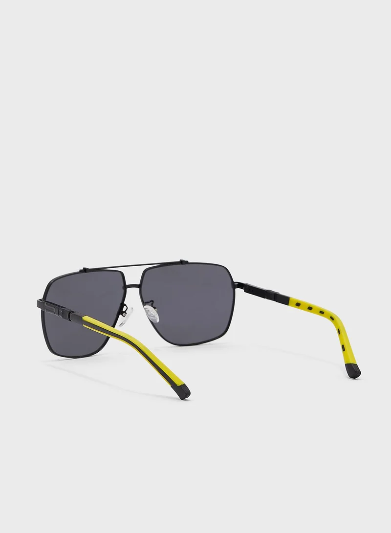 Seventy Five Polarized Angular Aviator Sunglasses