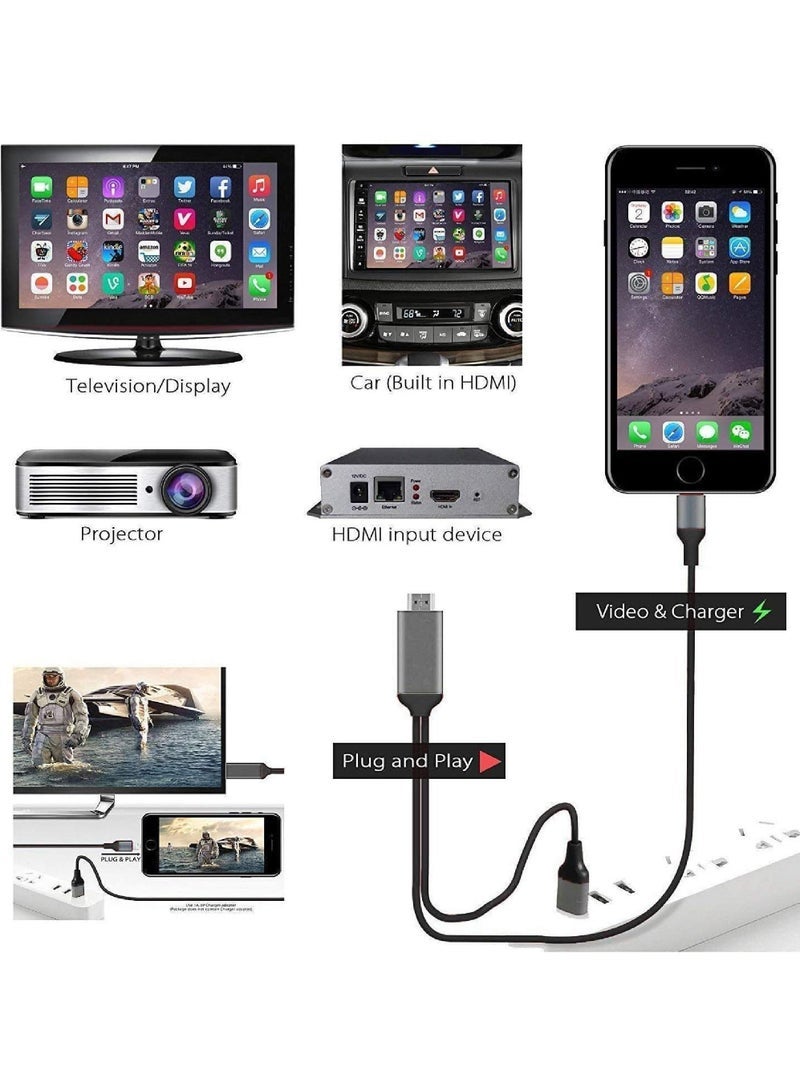 Captaintech MFi Certified】 Lightning to HDMI Adapter Cable Compatible with iPhone to HDMI 1080P Digital AV Converter for iPhone iPad iPod to TV Cord 6.6FT - Image 4