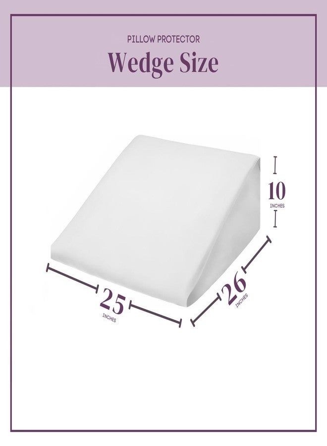 CirclesHome Wedge Pillow Cover 100% Cotton, Zippered Wedge Pillow Case Protector, Soft, Hypoallergenic & Breathable - 25x26x10” - Image 2