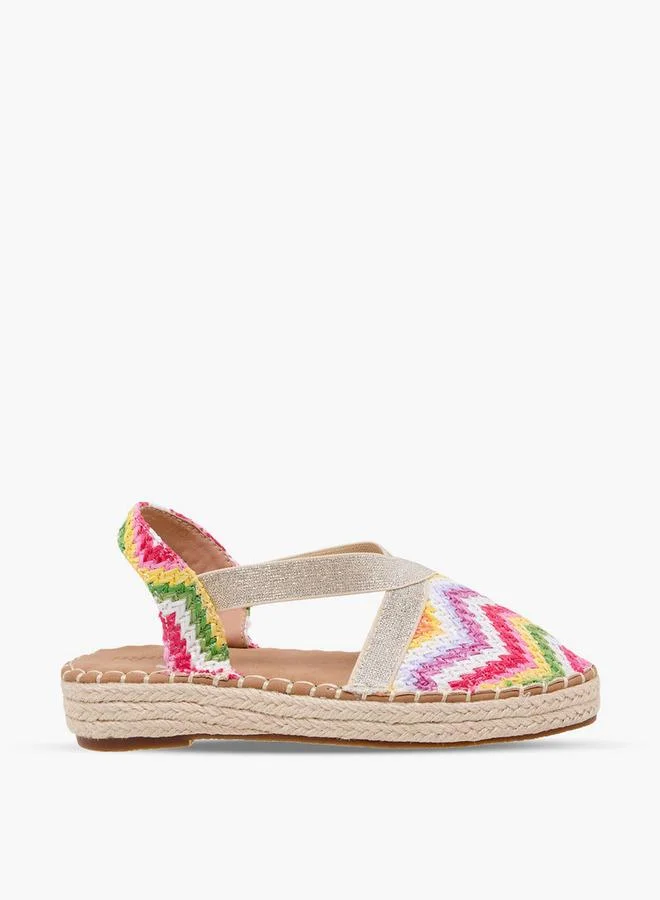 ببرمنة Girls Chevron Espadrille Sandals