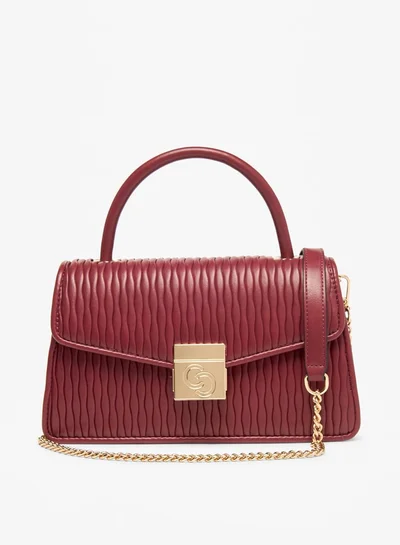 سيليست Women Textured Satchel Bag with Magnetic Closure and Grab Handle