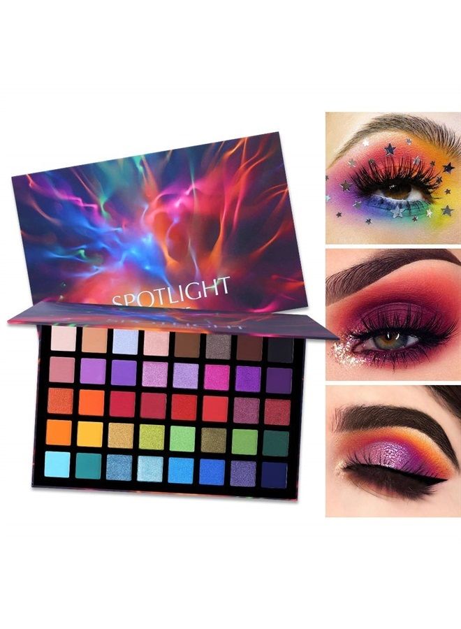 Ucanbe لوحة ظلال العيون سبوتلايت احترافية 40 لون ظلال عيون غير لامعة ولامعة مكياج بليت ملون عالي الصبغة يدوم طويلاً ومقاوم للماء - Image 2