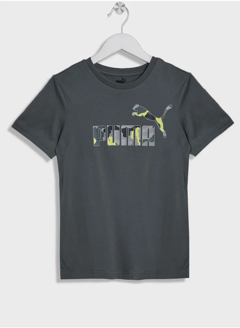 PUMA Kids Essential  Camo Logo T-Shirt