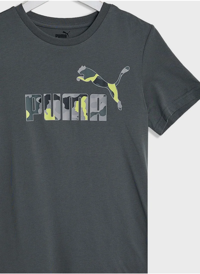 PUMA Kids Essential  Camo Logo T-Shirt