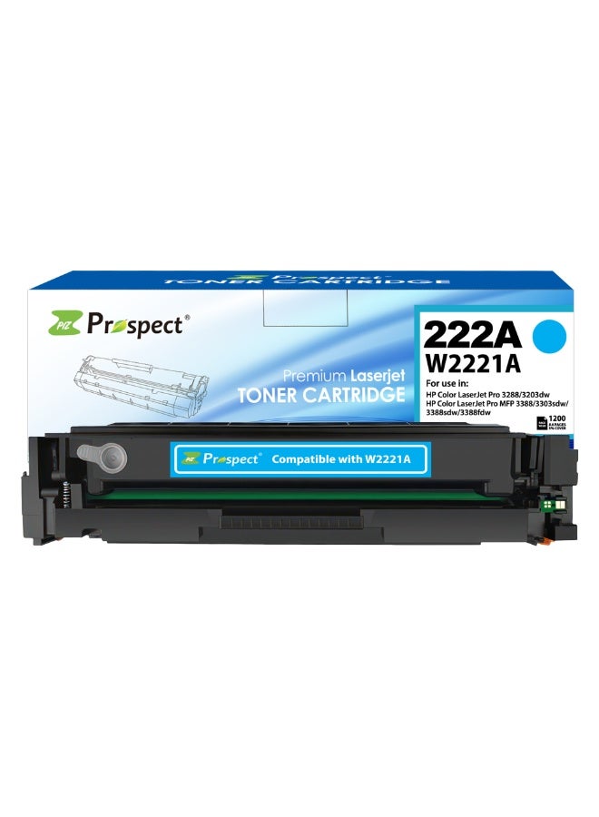 Prospect Toner 222A W2221A Cyan Laser Compatible with HP Model 222A W2220A for Printers HP LaserJet Pro M255dw M255nw HP Color LaserJet Pro MFP 3288 3203dw MFP 3388 3303sdw 3388sdw 3388fdw ( Cyan ) - Image 1