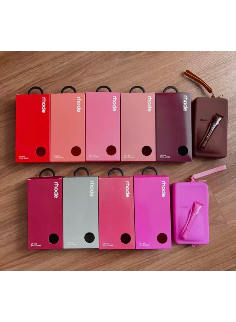 رود حقيبة رود بوتش مع حزام قابل للتعديل وملمع شفاه - حقيبة مستحضرات تجميل صغيرة انيقة للمكياج والسفر والضروريات اليومية (برتقالي 1) - Image 5