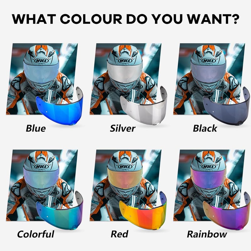 XINGWU Motorcycle Helmet Visor with Anti-Fog Rainproof Film - Rainbow - Image 3