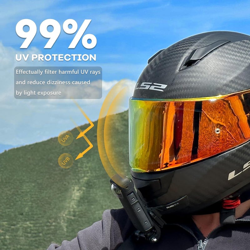 XINGWU Motorcycle Helmet Visor with Anti-Fog Rainproof Film - Rainbow - Image 5