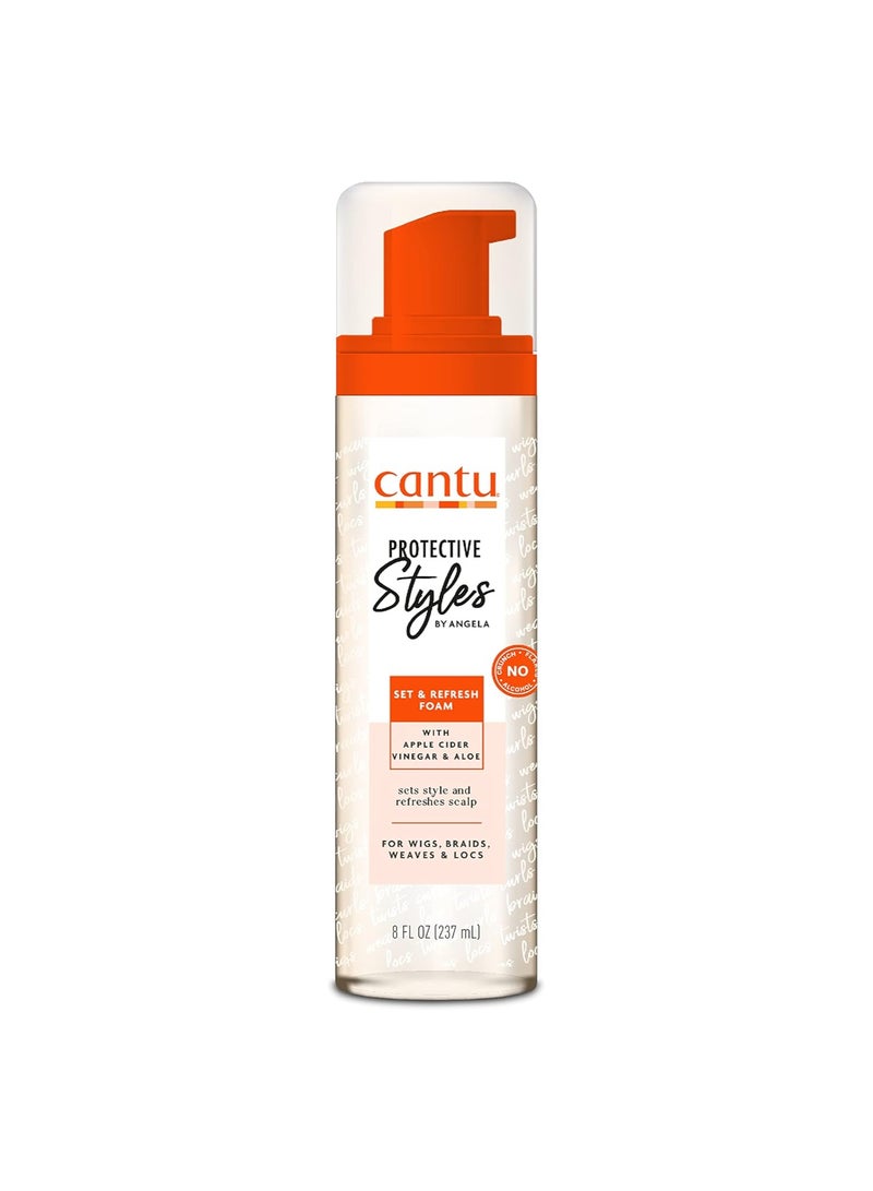 CANTO Cantu Protective Styles by Angela Set & Refresh Foam with Apple Cider Vinegar & Aloe, 8 Ounce  - Image 1