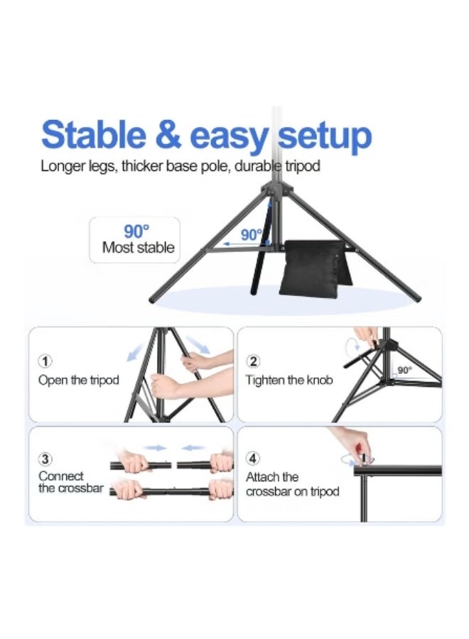 KIIUMI Backdrop Stand (2x3m), Adjustable Photo Studio Backdrop Stand Support Kit Background Stand with 6 Backdrop Clamps,4 Sandbags and Carrying Bag for Portrait Product Photography  - Image 3