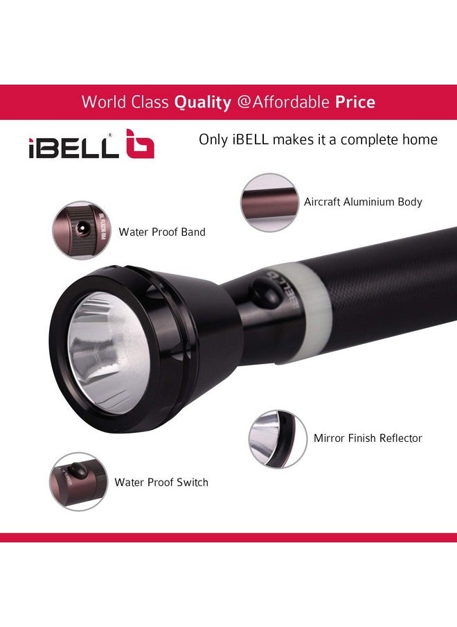 IBELL FL8389 Rechargeable Flashlight Torch, Ultra Long Beam Range, Aircraft Aluminium Body, Super Bright LED Light, Black, 1800 Lumen - pzsku/ZAF010519FB6351F9F491Z/45/_/1740982666/5d34c7ea-b302-460d-97b9-3ba5c828b4c1