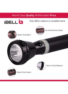 iBELL Fl8389 Rechargeable Flashlight Torch, Ultra Long Beam Range, Aircraft Aluminium Body, Super Bright Led Light, Black, 1800 Lumen  - Image 5