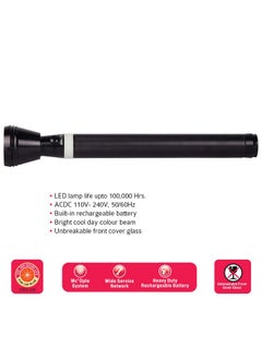 iBELL Fl8389 Rechargeable Flashlight Torch, Ultra Long Beam Range, Aircraft Aluminium Body, Super Bright Led Light, Black, 1800 Lumen  - Image 3