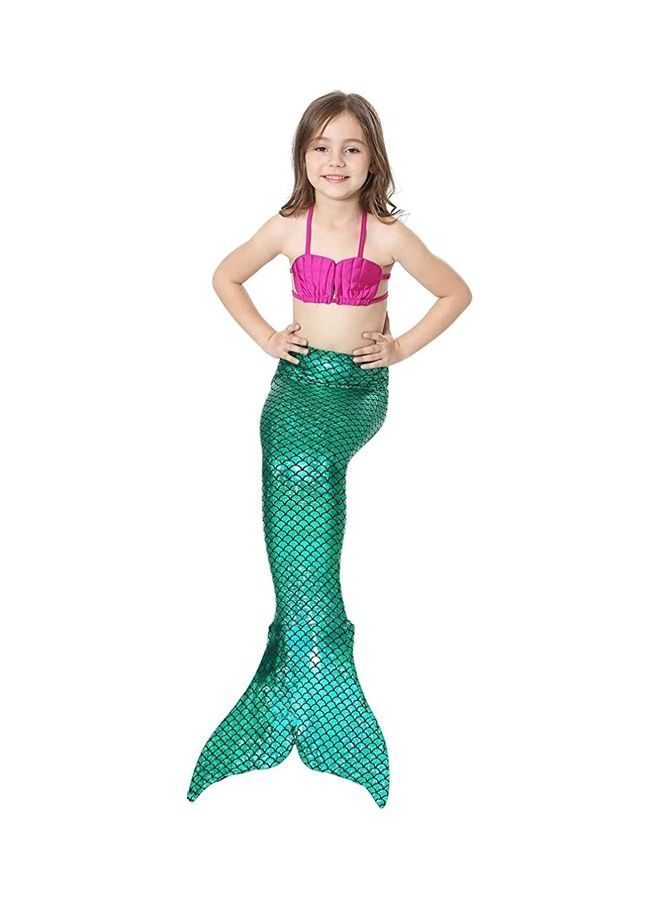 NIBEMINENT 3-Piece Mermaid Tail Swimming Costume Set 110cm - Image 3