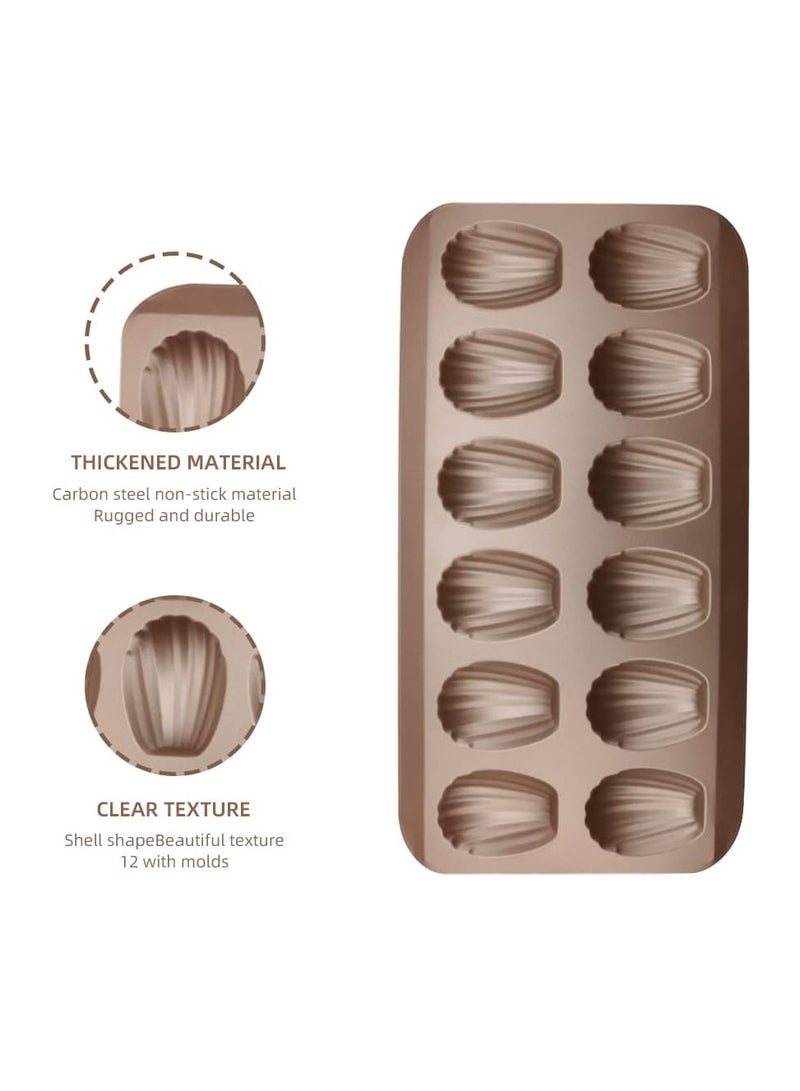 2 Pack Madeleine Pans for Baking, 12 Cavity Heavy Duty Shell Shape Baking Mold Nonstick Cookie Cake Pan for Oven - Image 3
