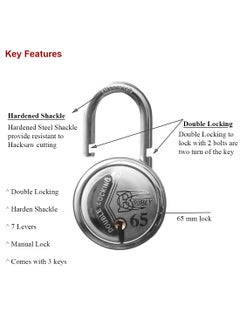 AUTHENTIC AK BEBLY Industries Fancy Round 65 MM 41 MM Padlock Combo B20  - Image 5