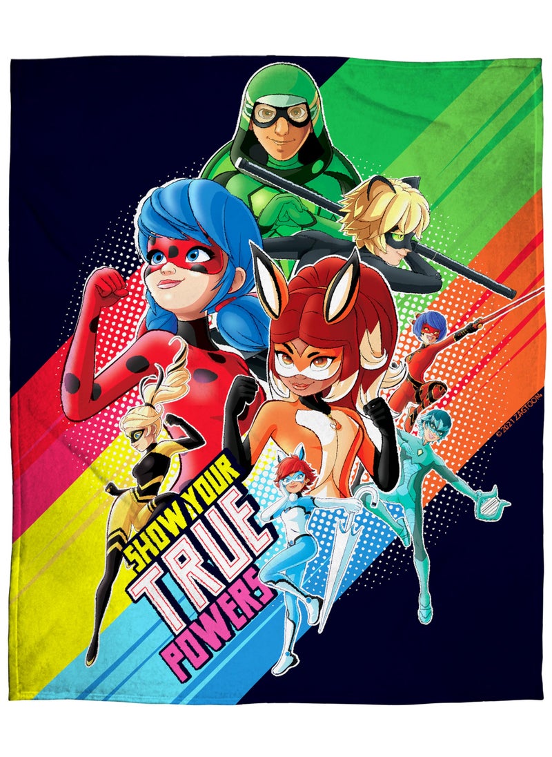 INTIMO INTIMO Miraculous Ladybug True Power Soft Cuddly Plush Fleece Throw Blanket Wall Scroll  - Image 1