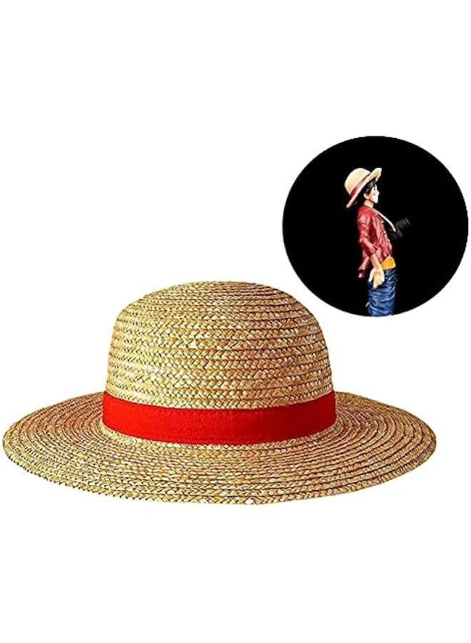 Luffy Straw Hat for Men Women, Multifunctional Cosplay Beach Anime Cartoon Character Sunscreen Straw Hat Cosplay Sun Hat  - Image 2