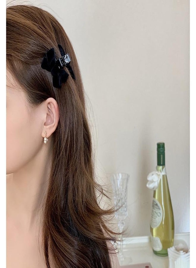RFTWXHPN Black Velvet Bow Hair Claw Clips and Barrettes for Women and Girls - Bowknot Hair Accessories, 2 Pcs Small Claws Clips - Image 4
