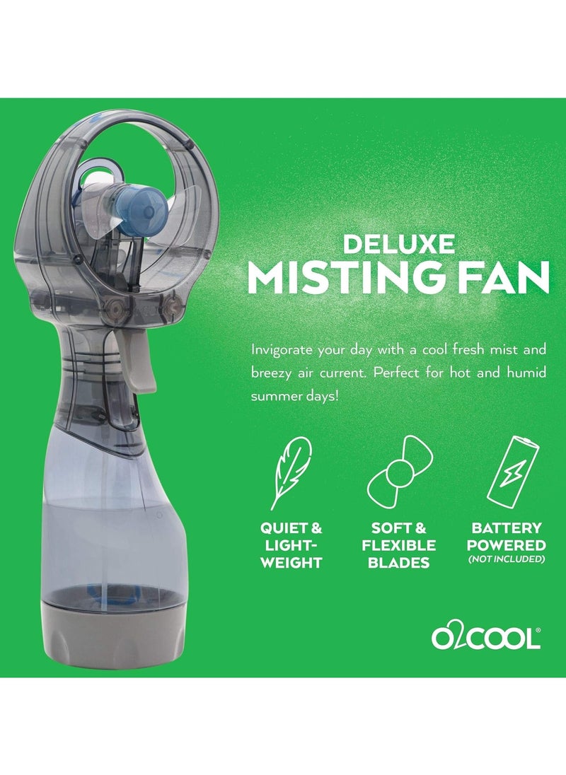 O2COOL - Deluxe Handheld Water Misting Fan - Battery Powered, Gray | Personal Cooling with Powerful One-Speed Motor, Portable & Lightweight | Perfect for Outdoor Activities, Travel & Kids - Image 1