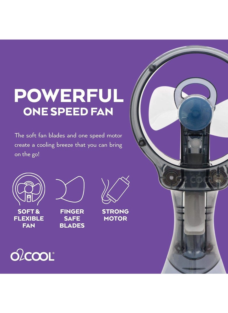 O2COOL - Deluxe Handheld Water Misting Fan - Battery Powered, Gray | Personal Cooling with Powerful One-Speed Motor, Portable & Lightweight | Perfect for Outdoor Activities, Travel & Kids - Image 1