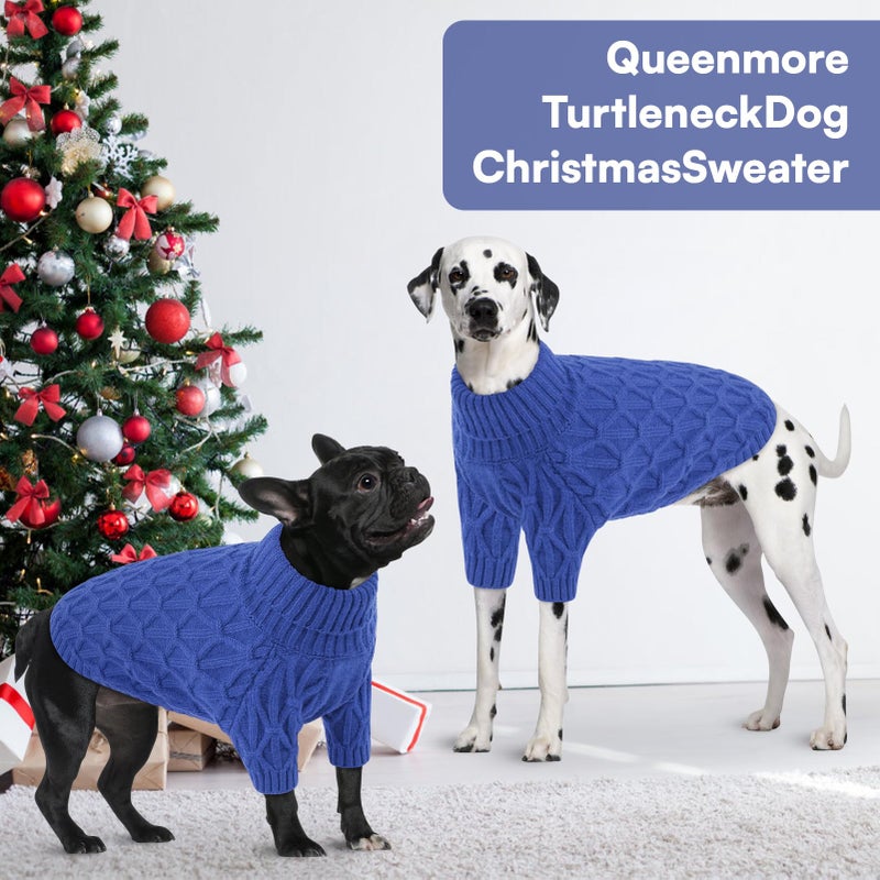 Queenmore Small Dog Sweater,Warm Pullover Dog Sweaters for Small Dogs Boys Girls,Soft Winter DogSweaters,Thick Warm Dogs Clothes for Chihuahua, Bulldog, Dachshund, Pug, Yorkie(Royal Blue,S) - Image 5