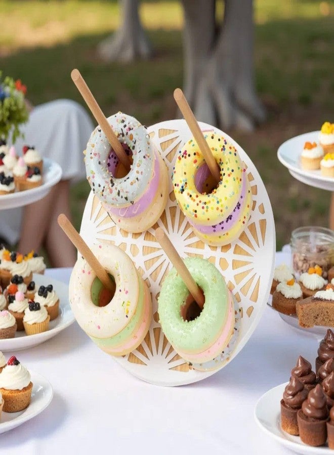 WOPARTY Donut Wall Stand,Doughnut Display Stand,Bagel Holder for Party, Dessert Table,Birthday, Wedding, Baby Shower, Bridal Showers,Party Supplies (Round) - Image 2